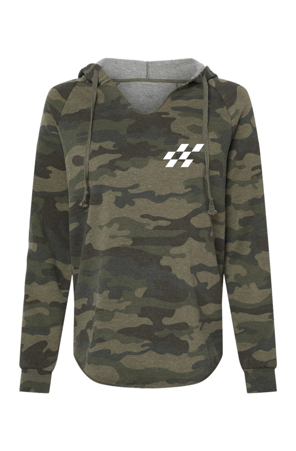Womens Lightweight Camo Hooded Sweatshirt