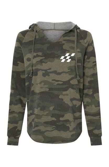 Womens Lightweight Camo Hooded Sweatshirt